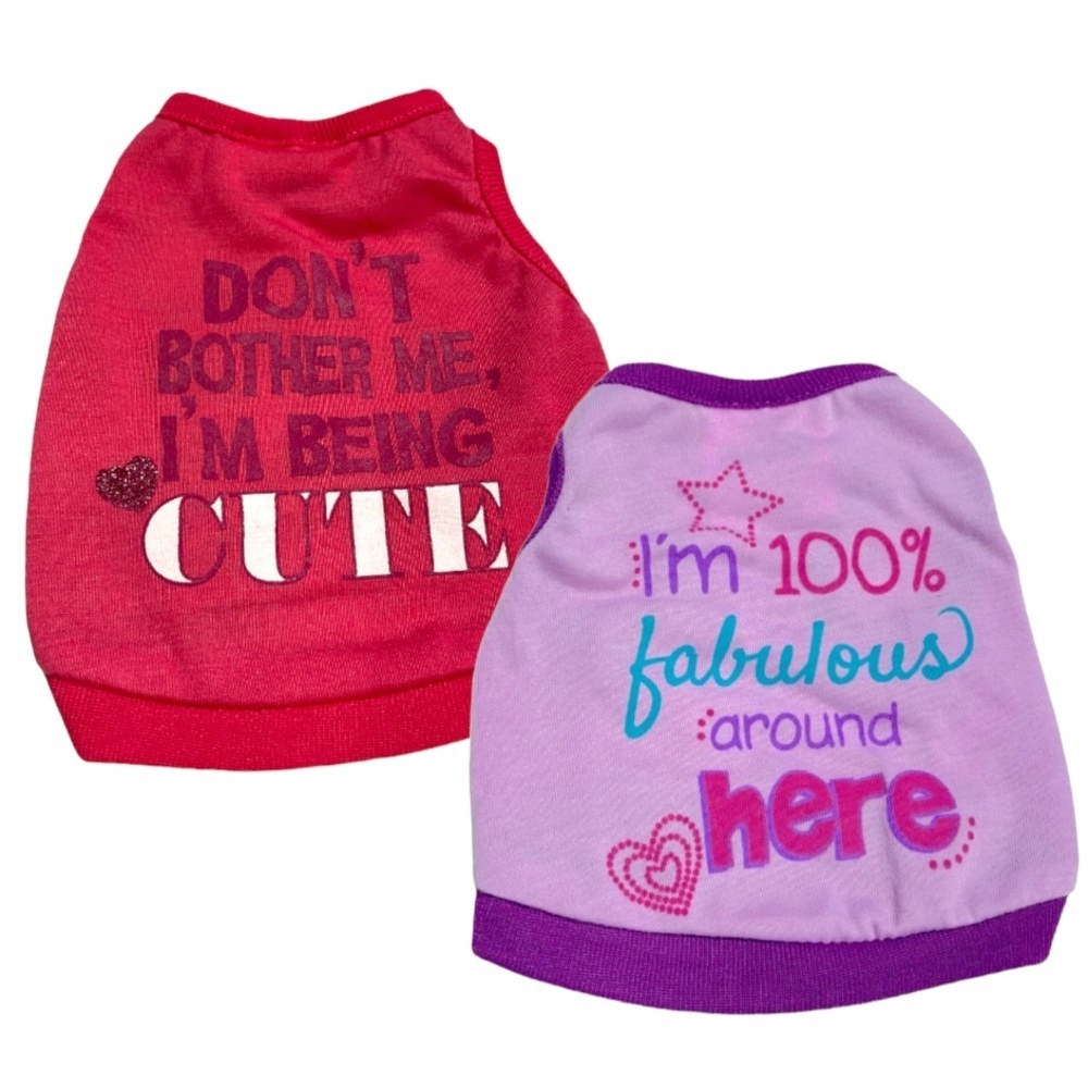 Cute and Fabulous Dog Shirts - Red and Purple